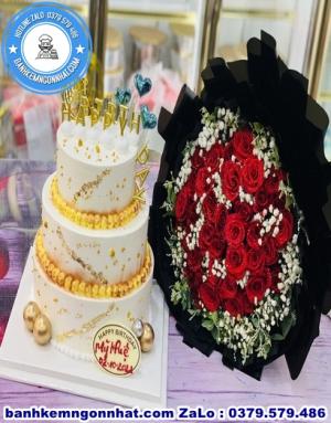 Combo Bánh Kem Và Hoa Tươi 34